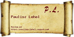 Paulisz Lehel névjegykártya